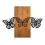 Wallity Butterflies 2 - Escultura de pared en madera y metal nogal y negro